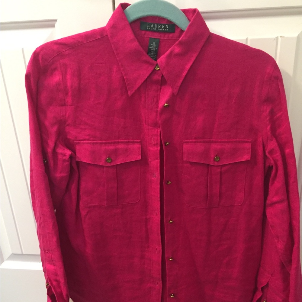 100% Linen Ralph Lauren Camp Shirt